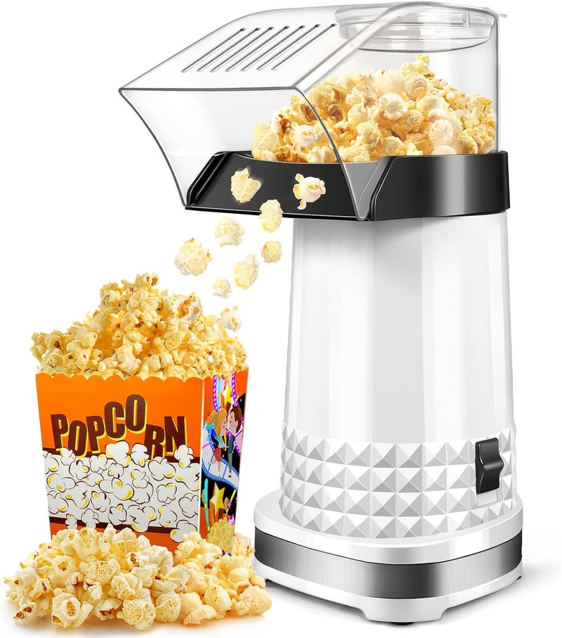 Vminno Hot Air Popcorn Machine 1200W, 4.5-Quart Popcorn Maker, No-Oil Air Popper, 2-Min Family Movie-Night Popcorn Popper, Easy Clean, Fat-Free Snack - Image 1